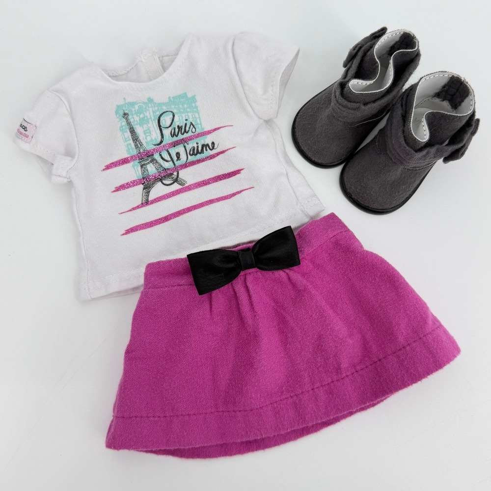 American Girl Doll Grace Thomas Meet Outfit Paris Shirt Skirt and Boots